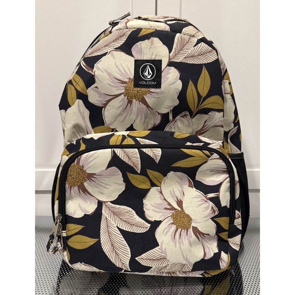 Volcom Backpack Tropical Floral School Travel Bag Full Padded Straps Lightweight